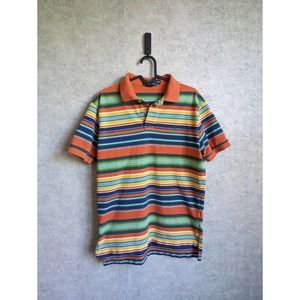 Vintage Polo by Ralph Lauren Orange Striped Short Sleeve Polo Size Medium